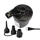Tuomico Electric Air Pump, Portable Quick-Fill AC Inflator Deflator Pump for Air Mattress Inflatables Pool Floats Water Toy Raft Bed Boat Pool Toy with 3 Nozzles 110-120 Volt