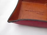 Leather Anniversary Gift. St. Augustine Quote Inscribed Leather Desk Tray.
