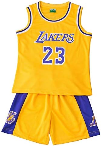 FDRYA Boys Girls Basketball Shirt Vest Top #23 Lakers James Uniform Top Short #23 Bulls Jordan Basketball Swingman Jersey