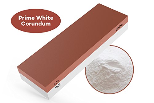Whetstone Knife Sharpener, Unimi Professional Sharpening Stone Water Stone For Knives (600/1000 Grit)