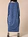 Mordenmiss Women's Long Sleeve Baggy Solid Denim Dress Blue,One Size