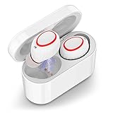 Wireless Earbuds, Soundmoov Mini True Bluetooth Earbuds Sweatproof Wireless Headphones Mic Charging Case Compatible iPhone Samsung iPad Most Android Phones(White)
