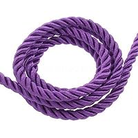 FidgetFidget Roll Nylon Cord Necklace 5mm Twisted Satin Finish Polyester Jewelry Cord 20Yards Purple