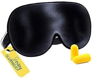 Jersey Slumber 100% Silk Sleep Mask For A Full Night's Sleep | Comfortable &amp; Super Soft Eye Mask With Adjustable Strap | Works With Every Nap Position | Ultimate Sleeping Aid / Blindfold, Blocks Light