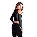 Hengzhi Women's Off Shoulder Shirt Bottoming Long Sleeve Crop Tops Pure Color