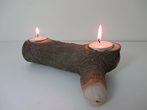 Natural Handmade Avocado Wood 2 Tea light double Candle Holder Made from Reclaimed Chilean Avocado Wood. Candelabra, Candlestick, Tealight
