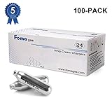 Foma Gas Whipped Cream Chargers N2O Nitrous Oxide 8-Gram Cartridge for Whipper Whipped Cream Dispenser (100 Pack)