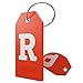 Initial Luggage Tag with Full Privacy Cover and Stainless Steel Loop – (Letter R)