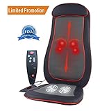 Back Massage Seat Full Cushion Shiatsu Massager Pad with Heat, IDODO Deep Soothing Kneading, Rolling and Vibrating for Office Chair and Car