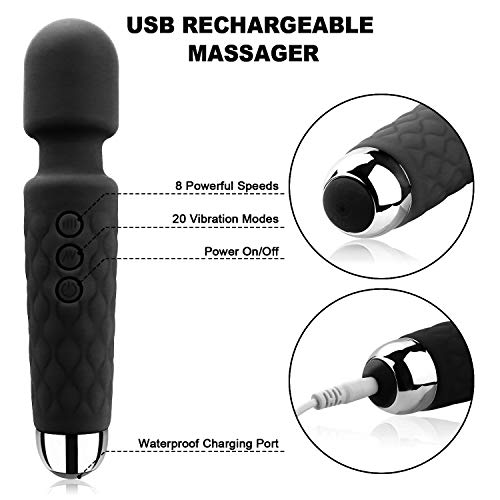 Cordless Wand Massger, Bolly Powerful Personal Massagers for Women with Multi Speeds for Therapeutic Muscle Aches and Sports Recovery - Thumbnail 4