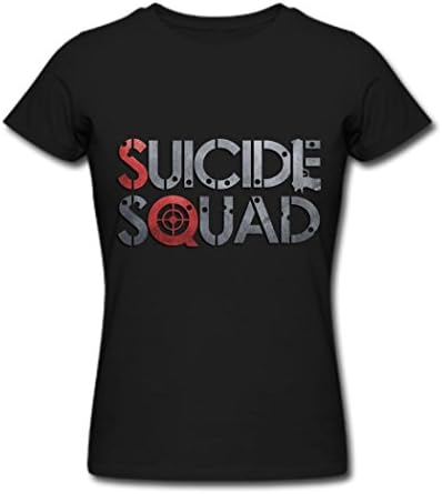 ZHEDZU Women's Suicide Squad Logo Cool T Shirt Cotton Black M