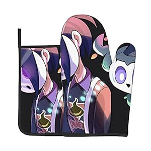 Xiaoxian Pokemon 117 Hittebestendige keukenovenhandschoenen, ovenhandschoenen en potdekselhandschoenen, veilig om te…