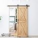 SMARTSTANDARD 5FT Sliding Barn Door Hardware Whole Kit (Include 5ft Track Kit & Pull Handle Set & Floor Guide), Smoothly and Quietly, Easy to Install, Fit 30