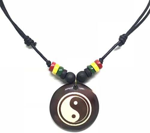 Brown Yin Yang Necklace Ying Yang Pendant Tai-chi Symbol Tao Necklace Feng Shui Necklace