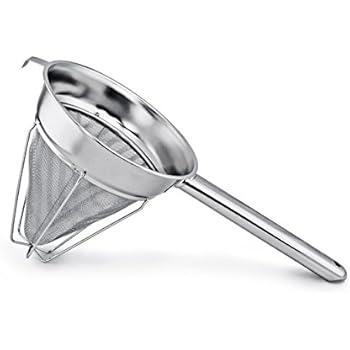 New Star Foodservice 38071 Stainless Steel Reinforced Bouillon Strainer, 8-Inch