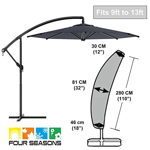 YueYueZou® Patio Umbrella Cover, Offset Covers for 9ft to 13ft Cantilever Outdoor Umbrellas, 420D Fabric w/Zipper