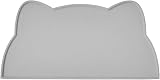 Septillar Cat Food Mat Silicone Non Slip Waterproof 44x25 Dark Grey