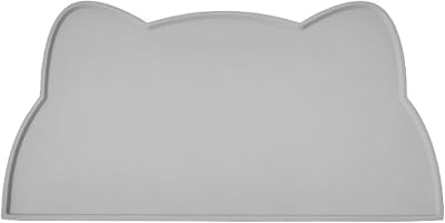Septillar Cat Food Mat Silicone Non Slip Waterproof 44x25 Dark Grey
