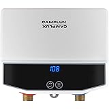 Camplux Tankless Water Heater Electric with LED Display 120V Instant Water Heaters Under Sink 3.5kw TE04