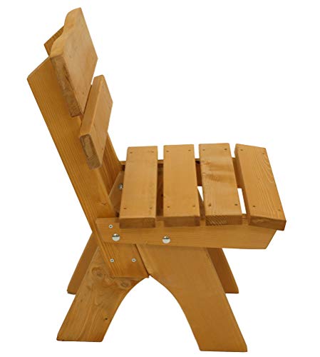 DEGAMO Gartengarnitur Freital 150cm 4-teilig, 2X Stuhl, 1x Bank 150cm 3-sitzer und 1x Tisch 72x150cm, Kiefer lackiert, Outdoor – Bild 6