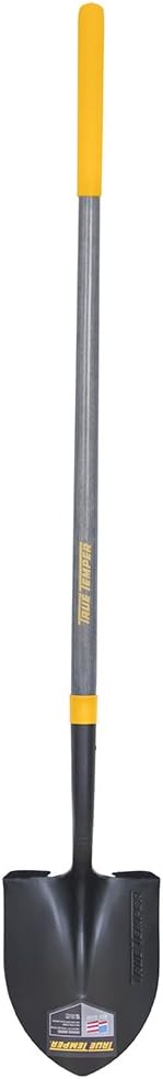 True Temper 2585600 Round Point Forged Shovel with 45 in. Hardwood Handle with Comfort Step, Length 57" Overall Length