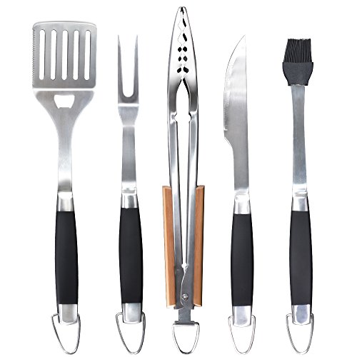 Leepiya Barbecue Tools Set, BBQ Tools Heavy Duty Seamless Antibacterial Stainless Steel Grill Accessories Utensil Set, Ergonomic Designed Non-Slip For Men/Women With Gift Box And Lanyard Bunch Pocket