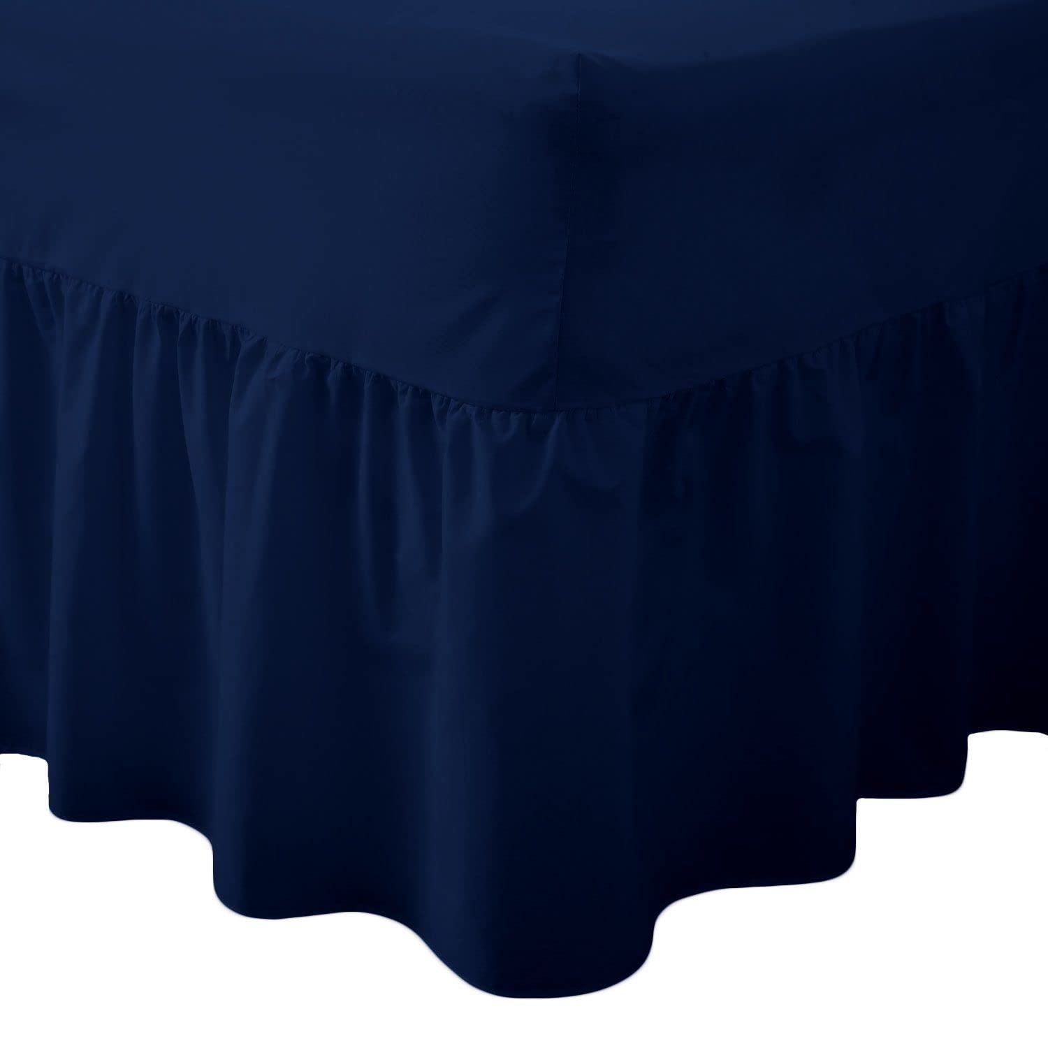 Comfy Nights Plain Dyed Polycotton Easy Care Valance Fitted Sheet In 19 Colors - King, Royal — image 1