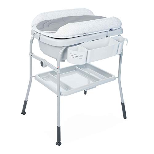 Chicco Vaschetta Bagnetto E Fasciatoio Neonato Ergonomico, Con Materassino E Morbido Riduttore, Grigio, ‎32.5 x 82 x 65.5 cm; 10.33 Kg
