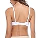 Women's Everyday Basic Seamless Lightly Padded Underwire Plunge Demi T-shirt Bra, White, 36A
