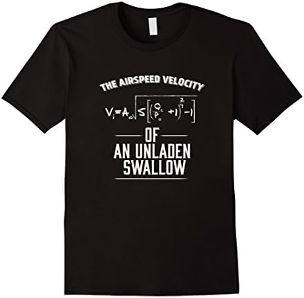 Men's FUNNY THE AIRSPEED VELOCITY OF AN UNLADEN SWALLOW T-SHIRT Small Black