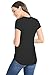 LaClef Women's Doubled Layered Scoop Neck Ruched Maternity Nursing Breastfeeding Top (Large, Black)