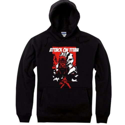 Attack on Titan Shingeki no Kyojin Cosplay Costume Anime Black Hoodie Size XXL