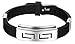 MoAndy Mens's Rubber Bangle Bracelet Jewelry Titanium Steel Rubber Black 22CM Length Adjustable