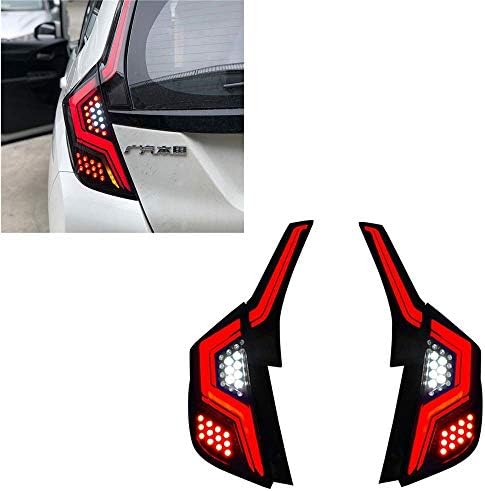Katsu ホンダ フィットgk5 テールランプ 全led仕樣 新型 デモンストレーション 機能搭載 Fit 14 18年式モデル 売却 Smoked Honda Tail Lights セルラー式 For