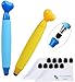 Stylus for Kids - Bundle of 2 Heart Shaped Cute Fun and Colorful Capacitive Touch Screen Pens with Replaceable Tips - for Boys and Girls - Specially Designed for Children - 10 Replacement Tips Included - CE and RoHs Certified for Your Safety (Blue + Yellow)