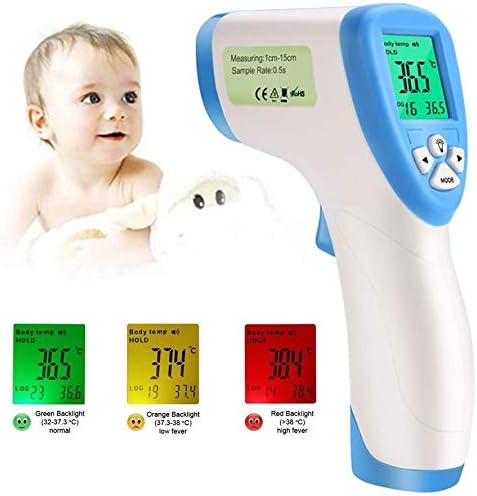 Non-Contact Digital Infrared Forehead Thermometer with Fever Alert Function, 3 in 1 Digital Non-Contact Infrared Thermometer for Baby, Adults and Surface of Objects