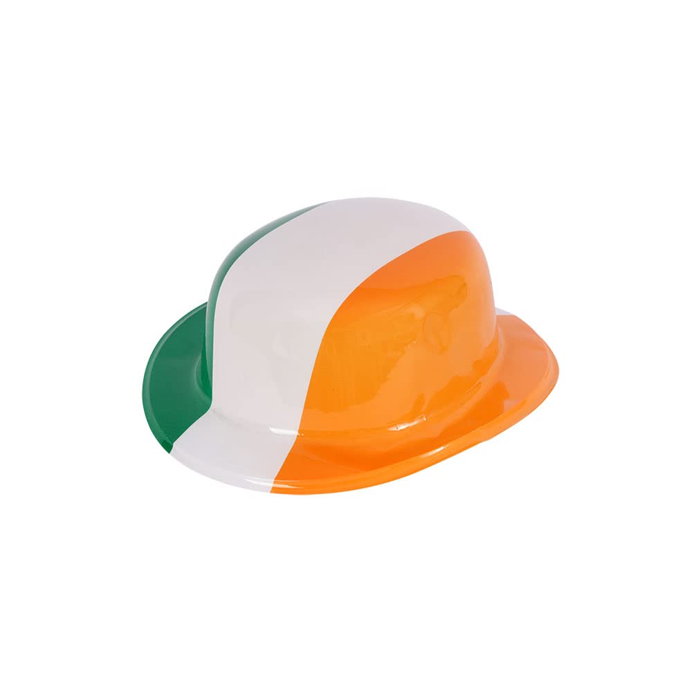 Wicked Costumes Adult Irish Bowler Hat – Green, White & Orange St Patrick’s Day Fancy Dress Accessory – Ages 14+