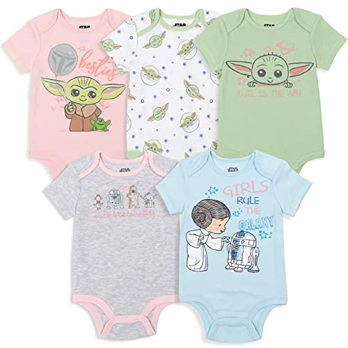 STAR WARS The Mandalorian The Child 5 Pack Short Sleeve Baby Bodysuits Newborn to Infant