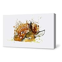 Canvas Wall Art Watercolor Animal Canvas Prints Home Artwork Decoration for Living Room,Bedroom - 12x18 inches