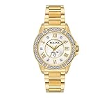 Bulova Women's 32mm Marine Star Goldtone Stainless Steel Mother Of Pearl Diamond Watch
