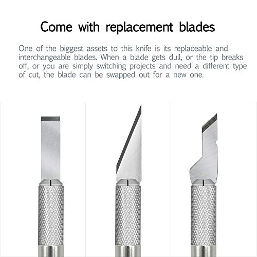 Craft Knifes, Premium Aluminium Alloy & Steel Blades Utility Knives Wood Carving Knife, Art Carving Knife, Engraving Hobby Knives for Crafts Arts Drawin