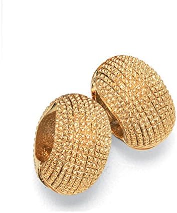 Gold Tone Large Caviar Reversible Hugs