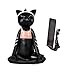 Alpha Go Cell Phone Holder, Yoga Black Cat Smartphone Stand, Dock, Cradle, Compatible with iPhone, All Android Smartphone Charging, Desktop Accessories Pal