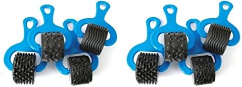Ready2Learn Heavy Duty Rubber/Plastic Paint and Clay Explorer Rollers, 5 x 1-1/2 Inch (2 X Set of 4)