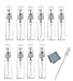 Elfenstal- 10pcs Clear 10ml Fine Mist Atomizer Glass Bottle Spray Refillable Perfume Empty Bottle Glass Clean Cloth for Travel Party Portable Makeup Tool + Free 3ml Pipette