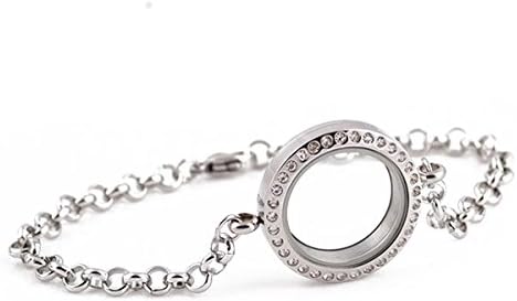 TOOGOO New Silver Magnetic Crystal Living Memory Locket Bracelet