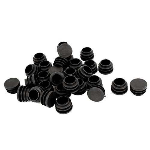 uxcell 30pcs 25mm Diameter Black Plastic Blanking End Cap Round Tube Inserts