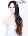 K'ryssma Ombre Brown Long Straight Synthetic Hair Machine Made Wigs 22inches Two Tone Black To Brown Natural Straight None Lace Wig Beautiful Looking Women's Full Wigs Heat Resistant