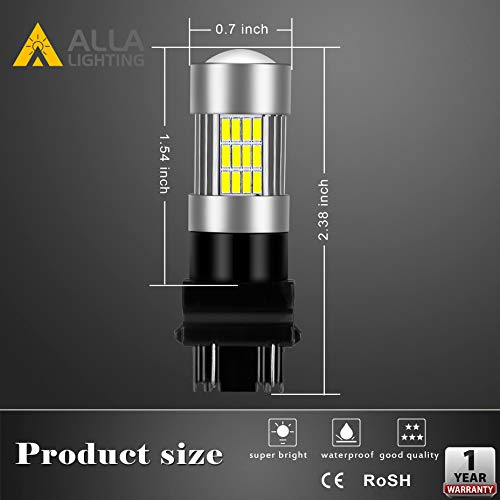 Alla Lighting 54-SMD 3156 3157 LED Turn Signal Light Bulbs High Power 4014 48-SMD LED 3157 Bulb 6000K Xenon White 3156 3157 LED Bulb Super Bright LED 4157 3457 3157 Blinker Light(Set of 2) - Thumbnail 7