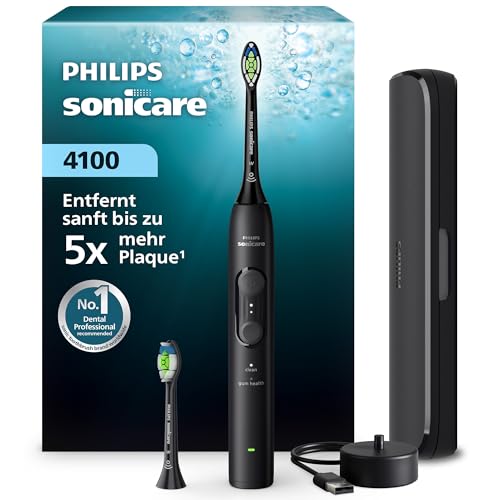 Philips Sonicare Series 4100 Elektrische Zahnbürste – Schallzahnbürste mit Drucksensor, 4 Putzeinstellungen, EasyStart, SmarTimer, 21 Tage Laufzeit, R